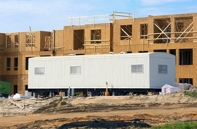 construction site with temporary office rentals in Albany CA